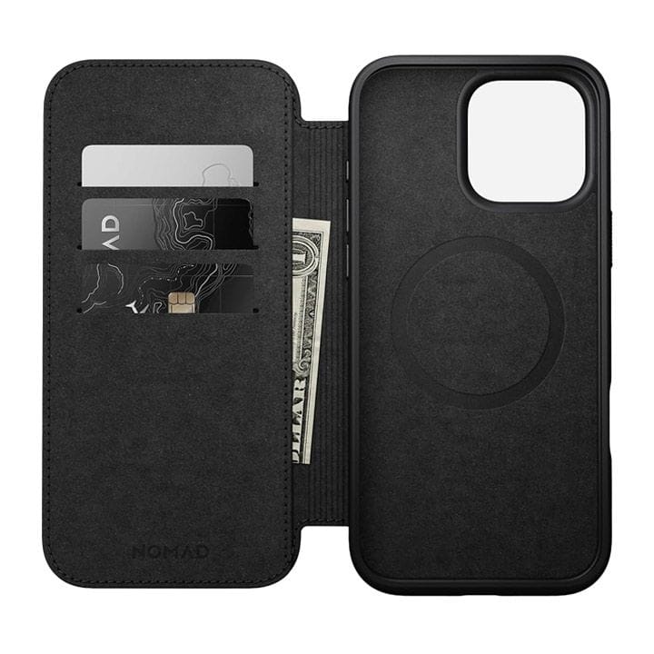 Nomad Modern Leather Folio for iPhone 16 Pro | Black | Leather | NM01680185