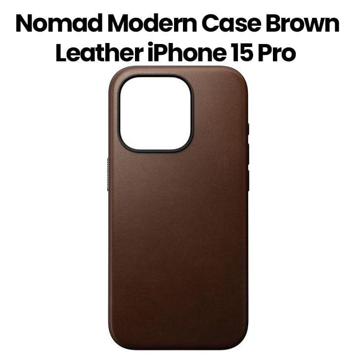 Nomad Modern Leather Case for iPhone 15 Pro | Brown | Nomad Leather | NM01614685