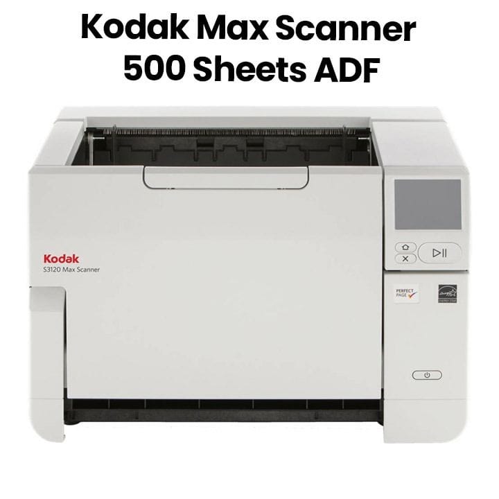 Kodak Max Scanner | S3120 | 500 Sheets, 240 IPM Duplex Scan Speed, USB-B/USB-A/Ethernet | White