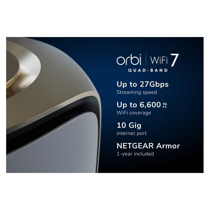 Netgear Orbi Wi-Fi 7 Mesh Network System | RBE972S-100EUS | Quad-Band | White