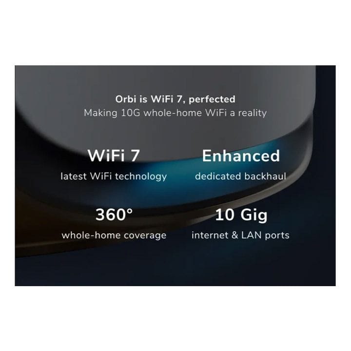 Netgear Orbi Wi-Fi 7 Mesh Network System | RBE972S-100EUS | Quad-Band | White