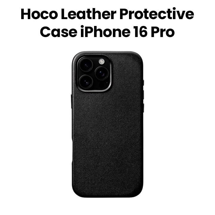 Hoco Leather Protective Case for iPhone 16 Pro | Black | DG29