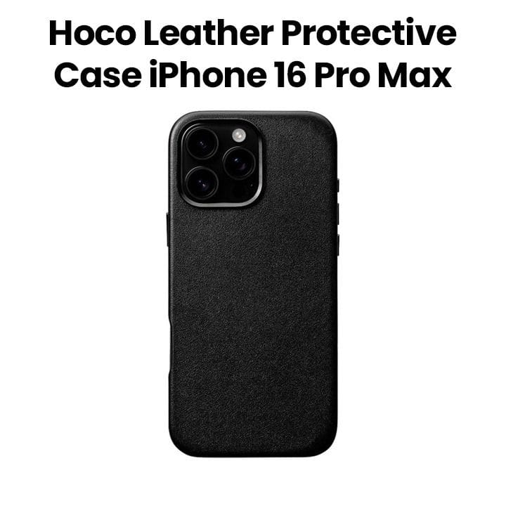 غطاء حماية جلدي من هوكو لهاتف آيفون ١٦ برو ماكس اللون الأسود DG29