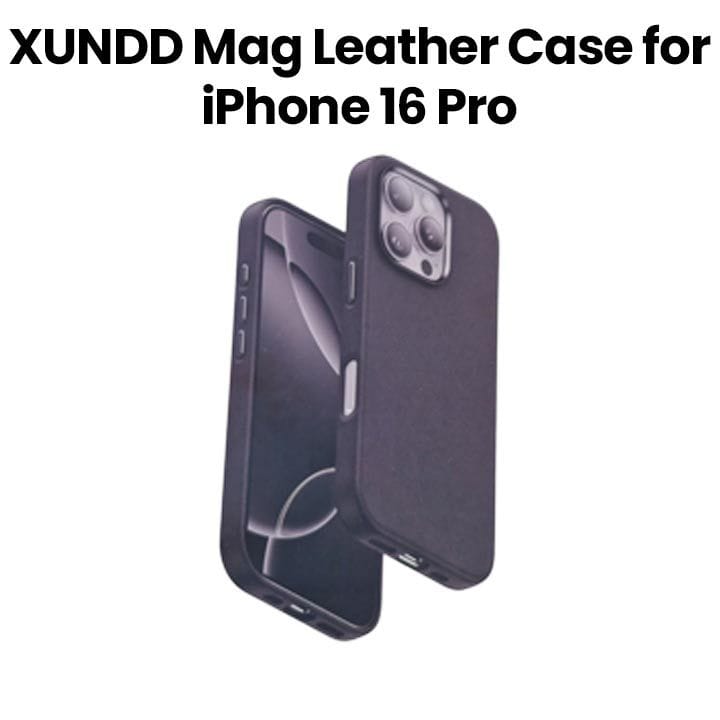 XUNDD Mag Leather Case for iPhone 16 Pro | Black | XDD-0027
