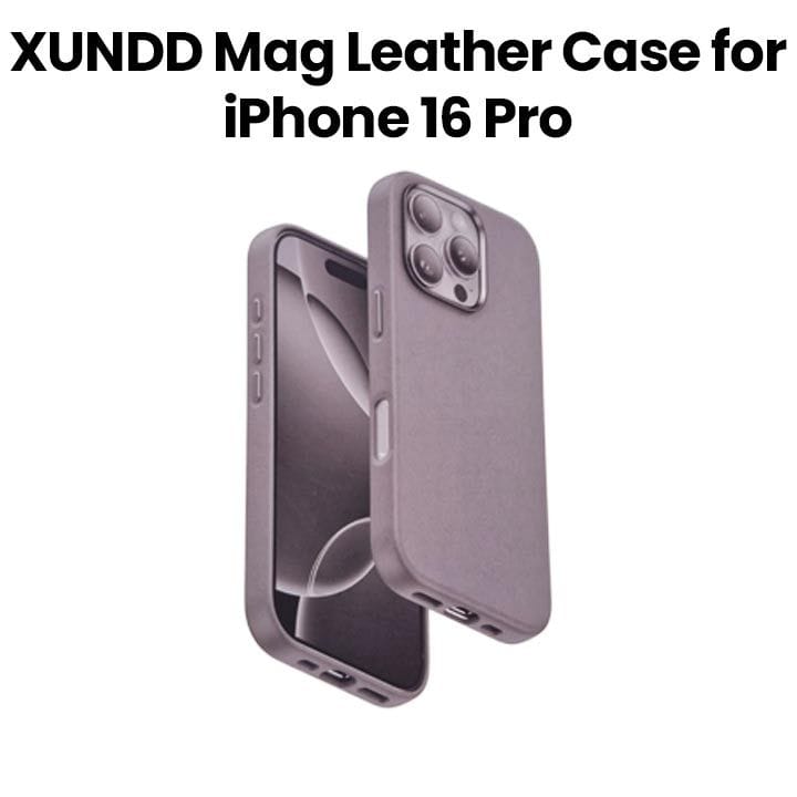 XUNDD Mag Leather Case for iPhone 16 Pro | Grey | XDD-0027