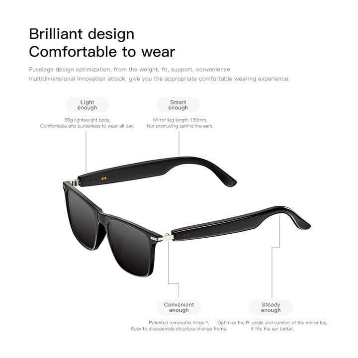 Oscar AI Smart Sunglasses, Skyvoice Freedom, Leisurely Chat, IP68 Dustproof And Waterproof, Pure Intonation, Dual Quality Control Mode - Black - M01S TR90