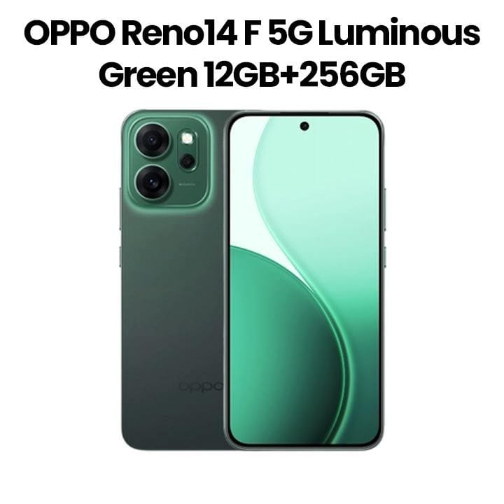 هاتف أوبو رينو14 F 5G ١٢ جيجابايت + ٢٥٦ جيجابايت | أخضر مضيء