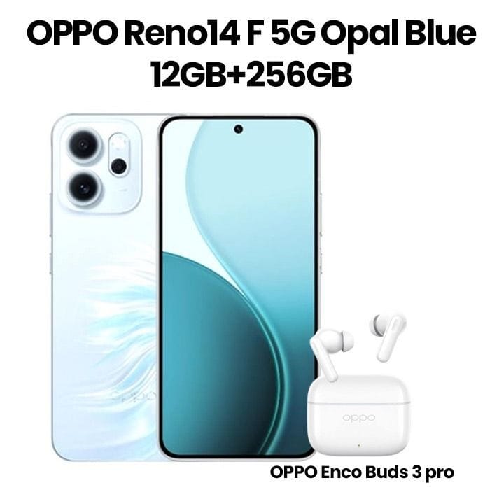 هاتف أوبو رينو14 F 5G ١٢ جيجابايت + ٢٥٦ جيجابايت | أزرق أوبال