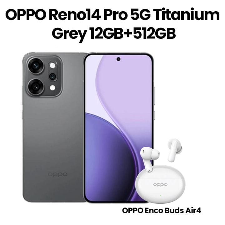 Oppo Reno14 Pro 5G 12GB+512GB Smartphone | Titanium Grey