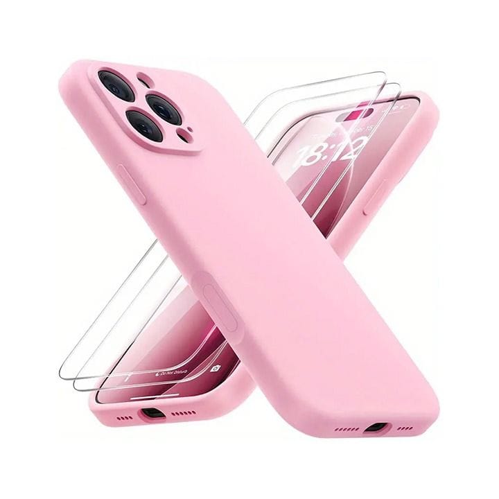 حزمة غطاء وواقي شاشة لهاتف آيفون 16 برو ماكس - زهري