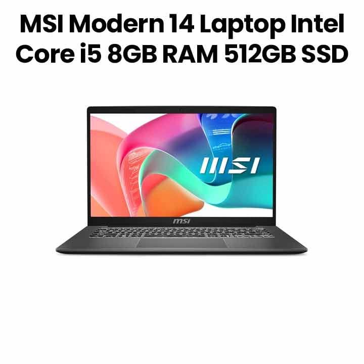 MSI Modern 14 Laptop Intel Core i5 8GB RAM 512GB SSD Win 11 | Urban Silver | 9S7-14S122-260