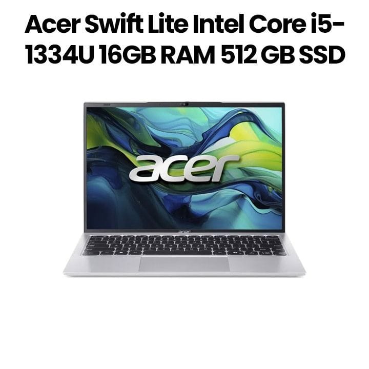 Acer Swift Lite 14" Laptop Intel Core i5 16GB RAM 512GB SSD WUXGA Win 11 Home | Silver | NX.J2ZEM.002