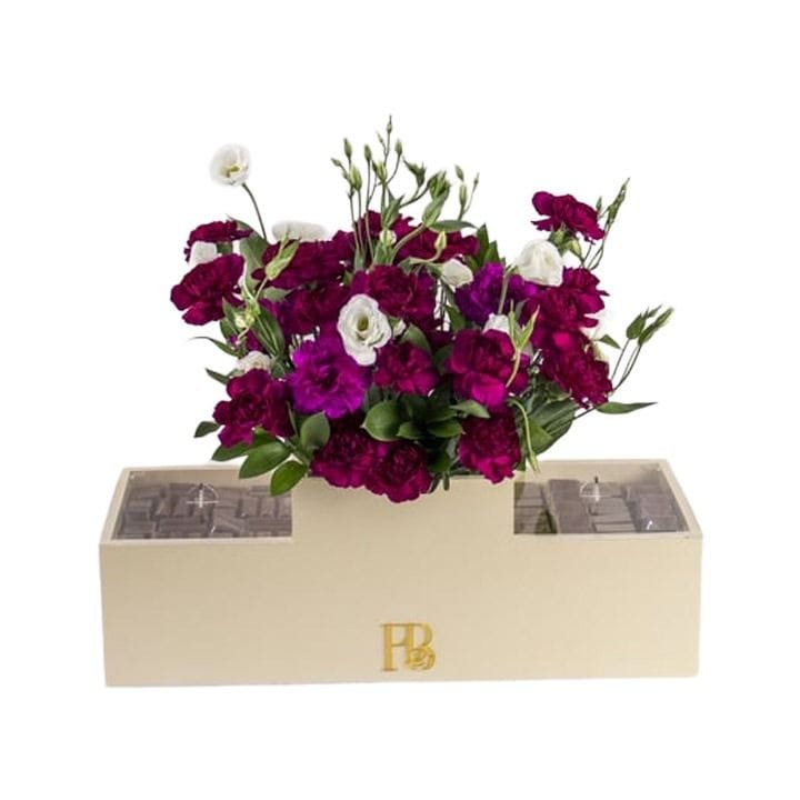 Burgundy & White Bloom Box | Burgundy & White