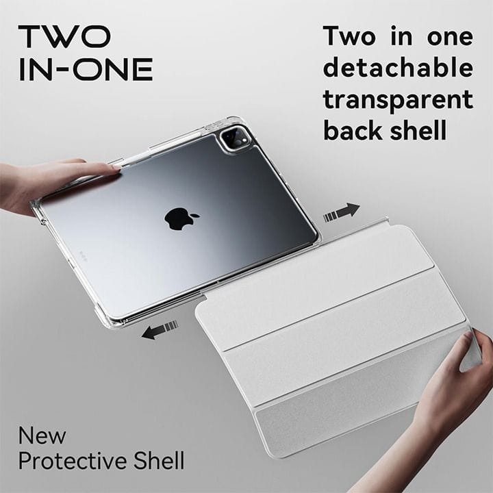 JKSML iPad Air 13" (M3/M2, 2025/2024) & iPad Pro 12.9" Case with Pencil Holder | Grey | B0F8NGJGKQ