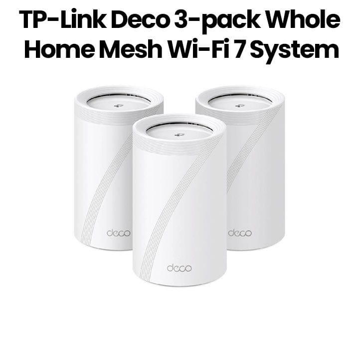 TP-Link Deco BE65 Mesh WiFi 7 System Tri-Band BE9300Mbps (3-Pack) | White