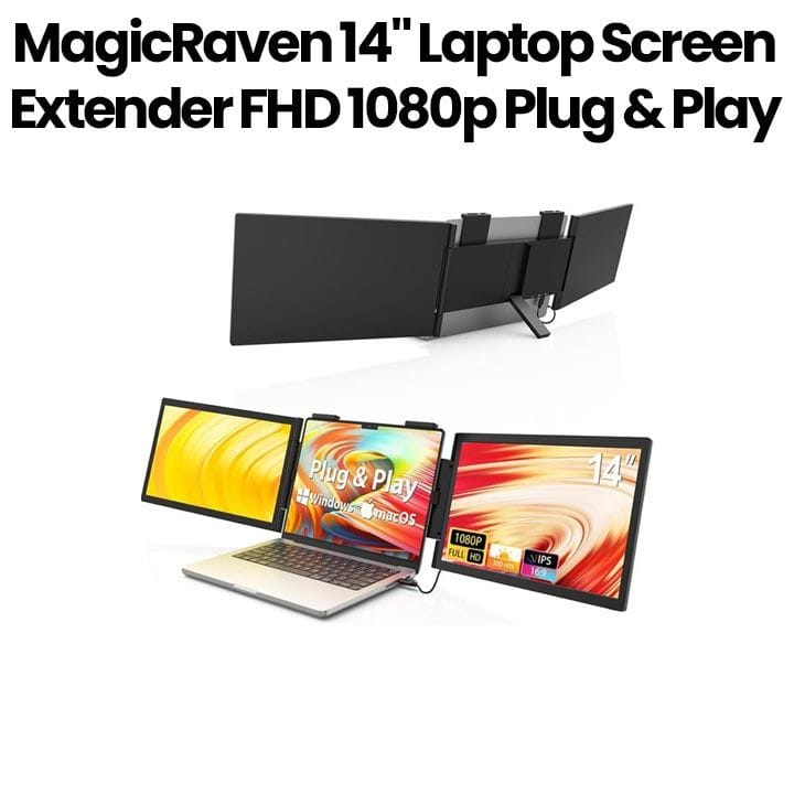 شاشه اضافيه للابتوب ماجيك ريفن 14 بوصه فل اتش دي 1080p توصيل وتشغيل اسود Z140A01D