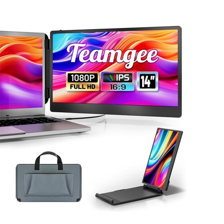 TeamGee S1 14" Laptop Screen Extender FHD 1080p IPS Portable Monitor | Black