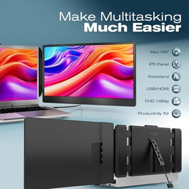 TeamGee S1 14" Laptop Screen Extender FHD 1080p IPS Portable Monitor | Black