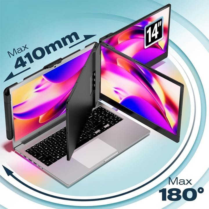 TeamGee S1 14" Laptop Screen Extender FHD 1080p IPS Portable Monitor | Black