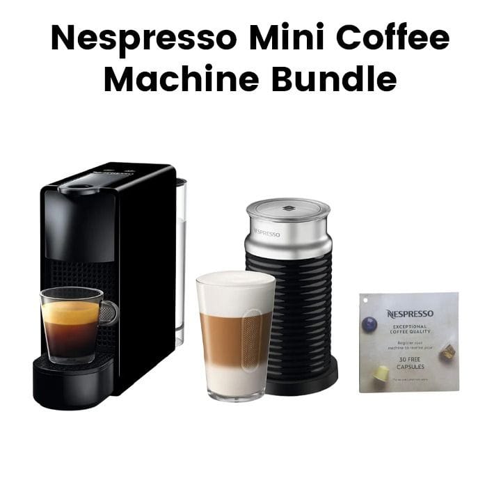 Nespresso Mini Essenza Coffee Machine & Aeroccino 3 Bundle – Black | GNN133MCL00173