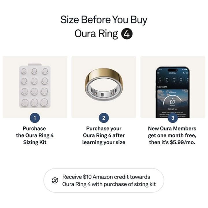 Oura Ring 4 Smart Ring Health & Activity Tracker Size 9 | Gold | JZ90-54216-09
