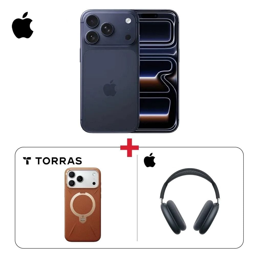 iPhone Pro Max Premium Bundle Apple iPhone 17 Pro Max 256GB + AirPods Max + Torras QPro Leather Case (603001000008851,603001000012774,301031000000104)