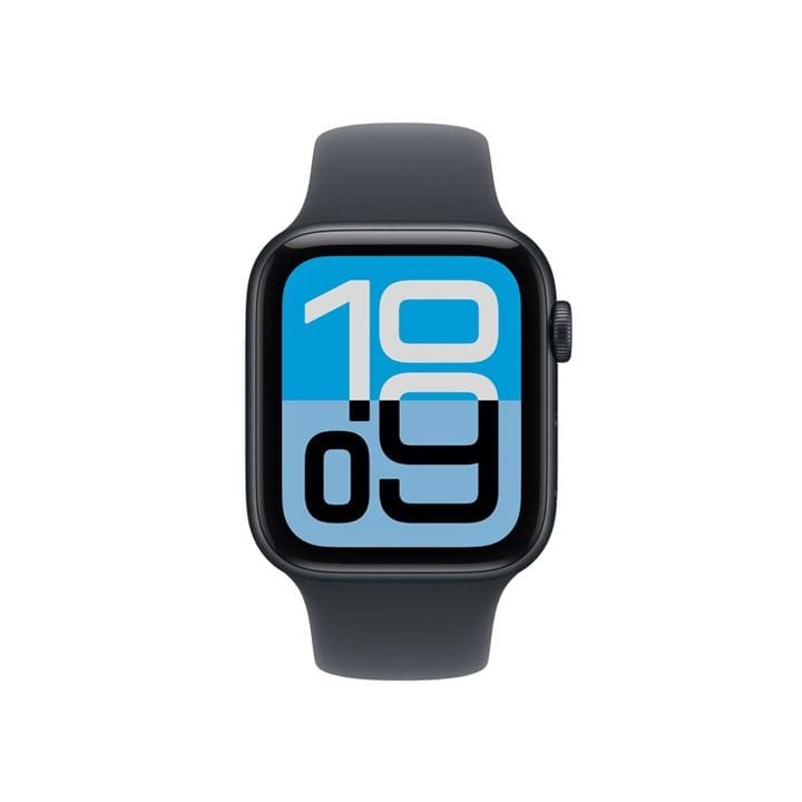 ساعة آبل SE 3 GPS + خلوي مقاس 40 مم علبة ألمنيوم منتصف الليل مع سوار رياضي منتصف الليل M/L | MEPC4AF/A