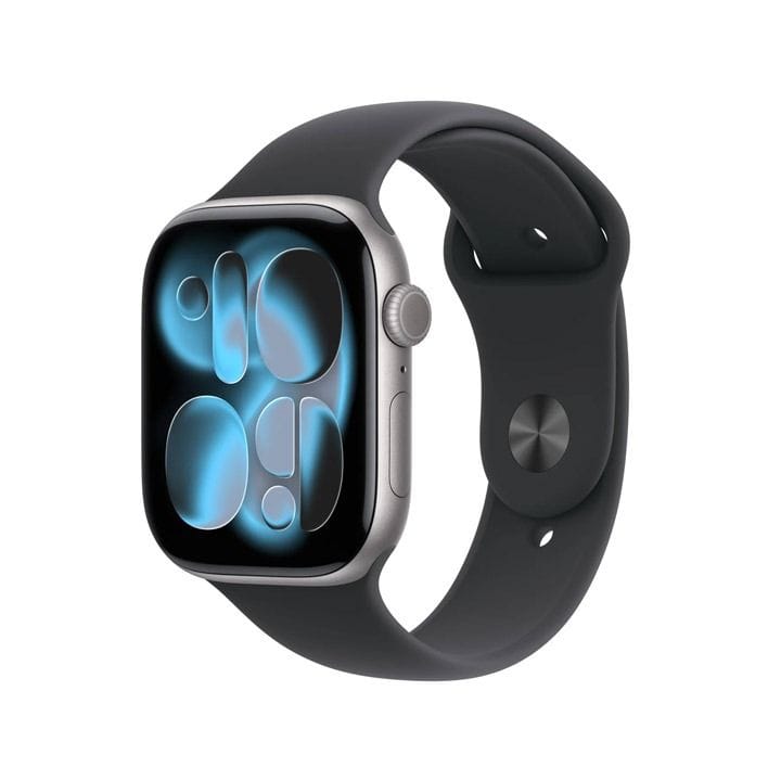 Apple Watch Series 11 GPS M/L 42mm, Up to 24 Hours Battery Life, Water Resistant - Space Gray Aluminium Case with Black Sport Band - MEQX4AF/A