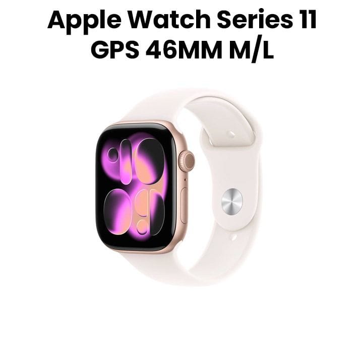 Apple Watch Series 11 GPS 46mm Rose Gold Aluminium Case with Light Blush Sport Band M/L | MEV74AF/A