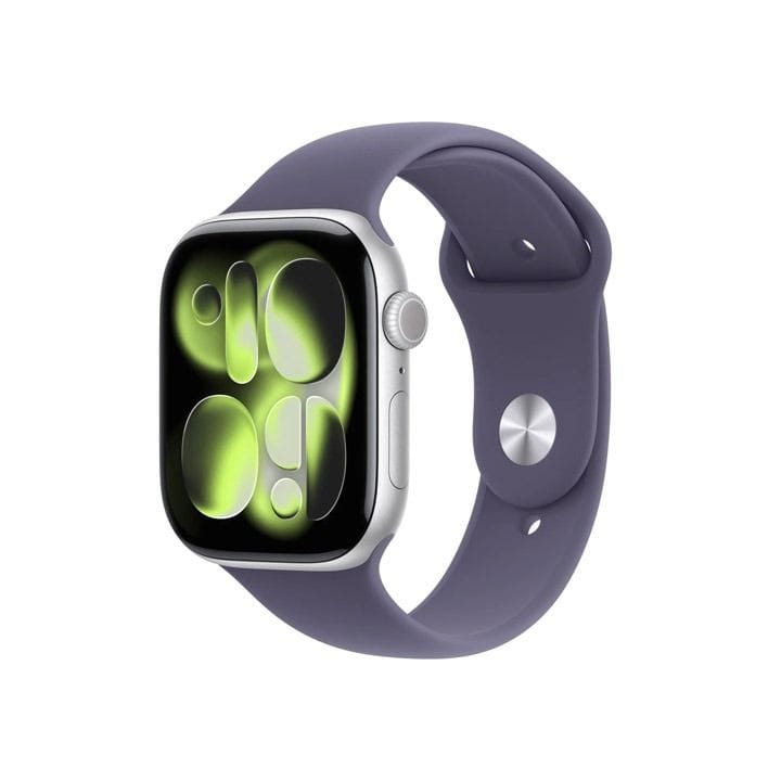 Apple Watch Series 11 GPS + Cellular 42mm Silver Aluminium Case with Purple Fog Sport Band M/L | MF8J4AF/A