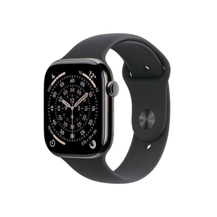 Apple Watch Series 11 GPS + Cellular 42mm Slate Titanium Case with Black Sport Band M/L | MF8T4AF/A