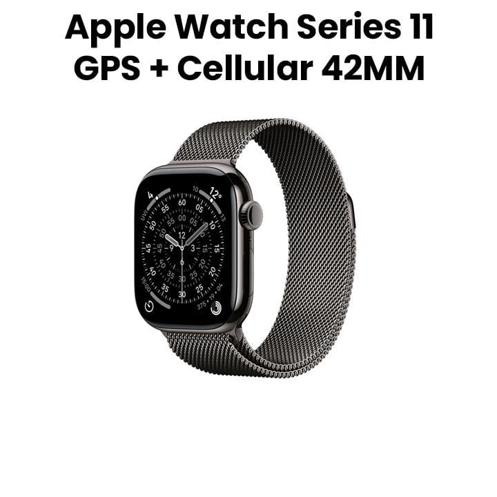 Apple Watch Series 11 GPS + Cellular 42mm Slate Titanium Case with Slate Milanese Loop | MF8U4AF/A