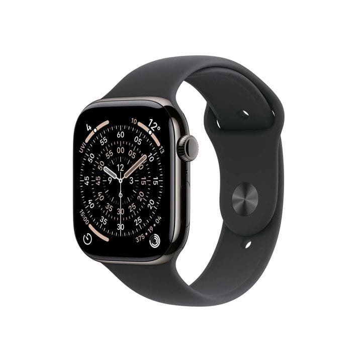Apple Watch Series 11 GPS + Cellular 46mm Slate Titanium Case with Black Sport Band M/L | MFD24AF/A