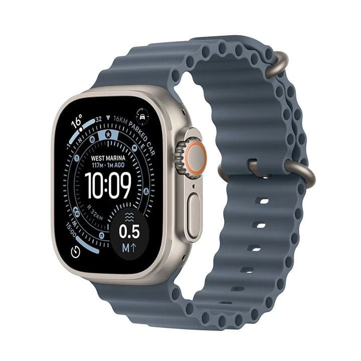 Apple Watch Ultra 3 GPS + Cellular 49mm Natural Titanium Case with Anchor Blue Ocean Band | MEWH4AF/A