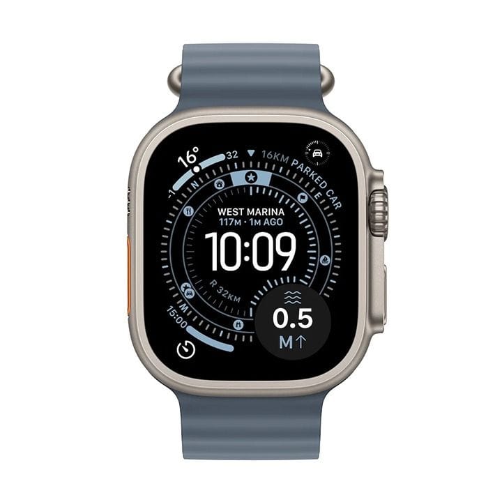 Apple Watch Ultra 3 GPS + Cellular 49mm Natural Titanium Case with Anchor Blue Ocean Band | MEWH4AF/A