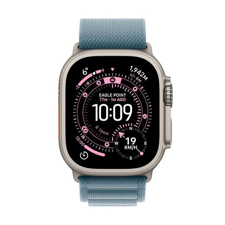 Apple Watch Ultra 3 GPS + Cellular 49mm Natural Titanium Case with Light Blue Alpine Loop Small | MEWK4AF/A