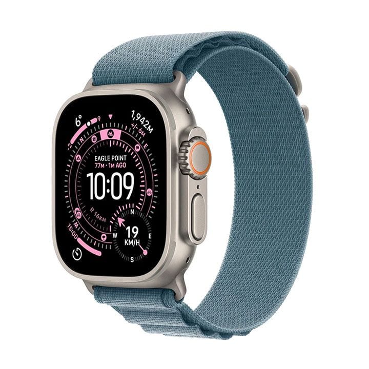 Apple Watch Ultra 3 GPS + Cellular 49mm Natural Titanium Case with Light Blue Alpine Loop Large | MEWP4AF/A