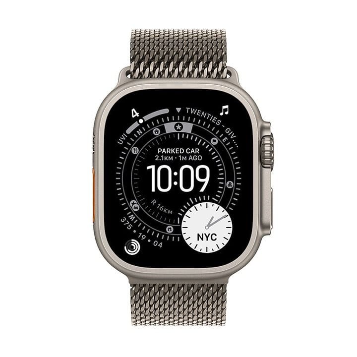 Apple Watch Ultra 3 GPS + Cellular 49mm Natural Titanium Case with Natural Titanium Milanese Loop Small | MEWW4AF/A