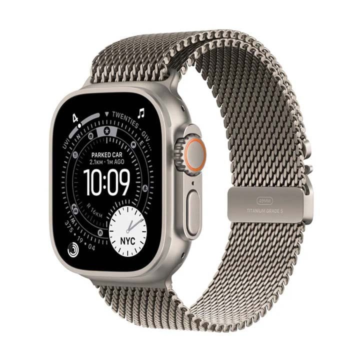Apple Watch Ultra 3 GPS + Cellular 49mm Natural Titanium Case with Natural Titanium Milanese Loop Large | MF0E4AF/A