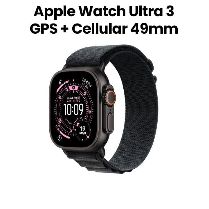 Apple Watch Ultra 3 GPS + Cellular 49mm Black Titanium Case with Black Alpine Loop Small | MF0Q4AF/A