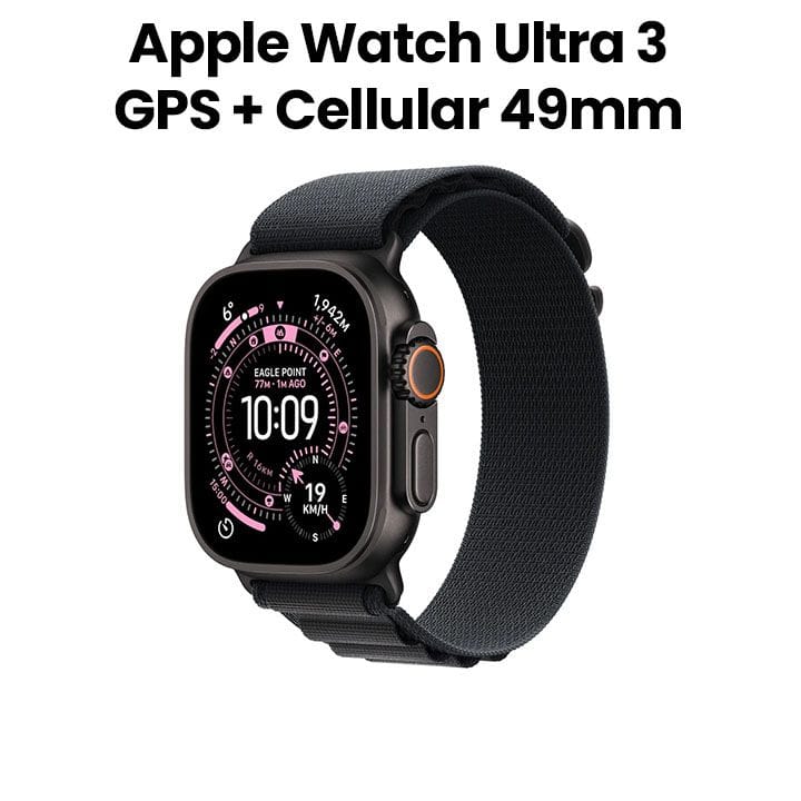 Apple Watch Ultra 3 GPS + Cellular 49mm Black Titanium Case with Black Alpine Loop Medium | MF0V4AF/A