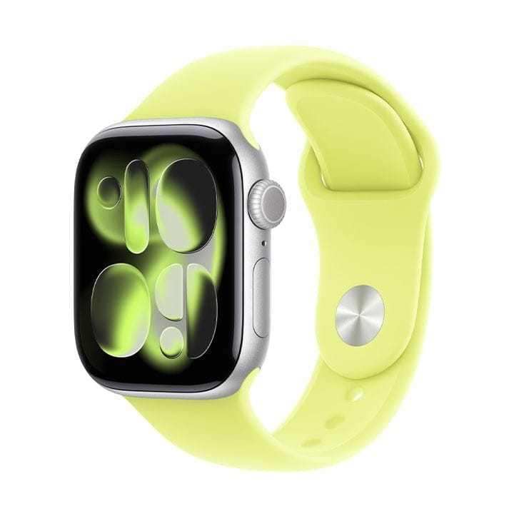 Apple Sport Band S/M 42mm, Lightweight Design, Innovative Pin-And-Tuck Closure, Sweat And Water Resistant - Neon Yellow - MFGC4ZM/A