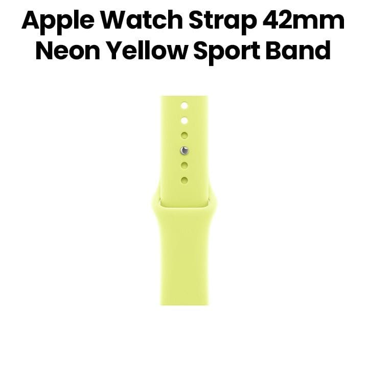 Apple Sport Band M/L 42mm, Lightweight Design, Innovative Pin-And-Tuck Closure, Sweat And Water Resistant - Neon Yellow - MFGD4ZM/A