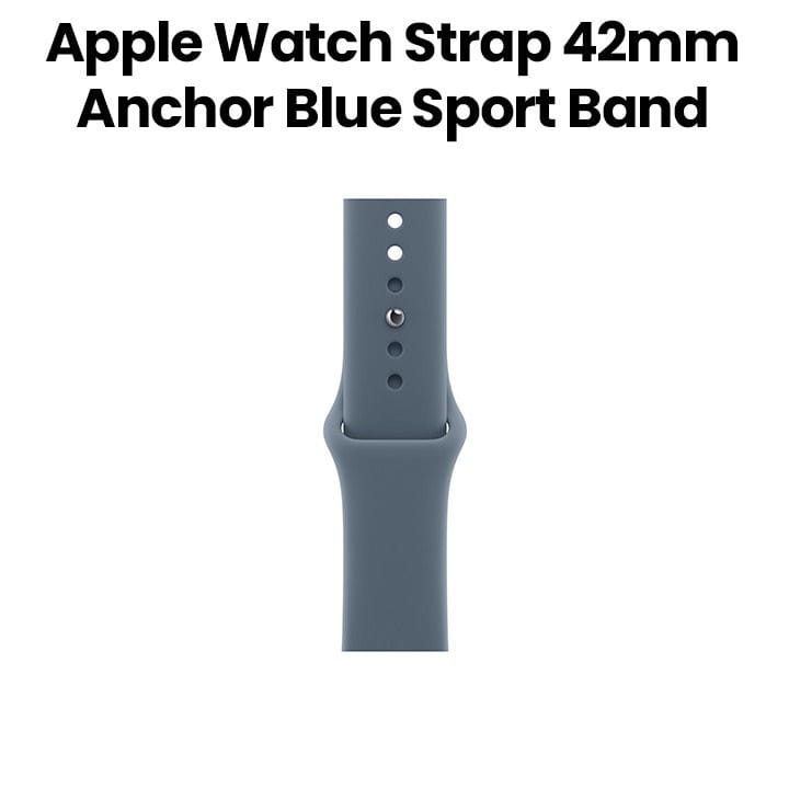 Apple Sport Band M/L 42mm, Lightweight Design, Innovative Pin-And-Tuck Closure, Sweat And Water Resistant - Anchor Blue - MFGF4ZM/A