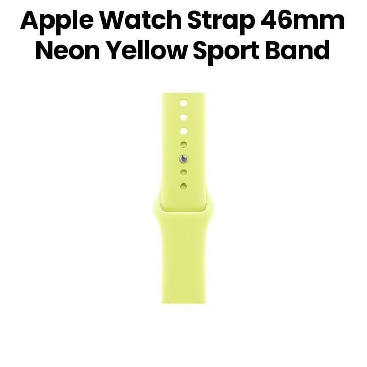 Apple Sport Band S/M 46mm, Lightweight, Sweat And Water Resistant Design, Pin And Tuck Closure - Neon Yellow - MFGV4ZM/A