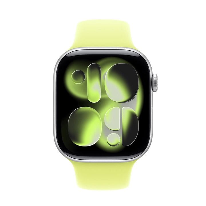 Apple Sport Band S/M 46mm, Lightweight, Sweat And Water Resistant Design, Pin And Tuck Closure - Neon Yellow - MFGV4ZM/A