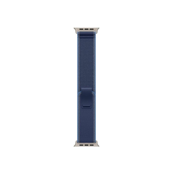 Apple Watch Trail Loop M/L 49mm, Ultra-Thin And Lightweight, Comfortable Fit - Natural Titanium Finish With Blue/Bright Blue Trail Loop - MFT74ZM/A