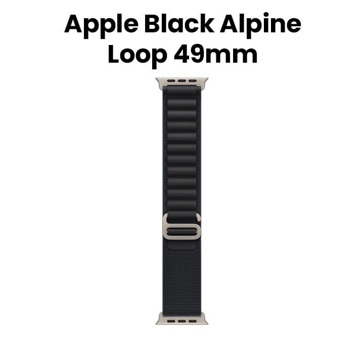 Apple Watch Alpine Loop Small 49mm, Durable Woven Design, Secure G-Hook Closure - Natural Titanium Finish With Black Alpine Loop - MFTE4ZM/A