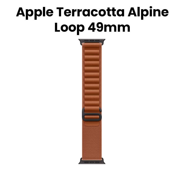 Apple Watch Alpine Loop Medium 49mm, Durable Woven Design, Secure G-Hook Closure - Black Titanium Finish With Terracotta Alpine Loop - MG9E4ZM/A