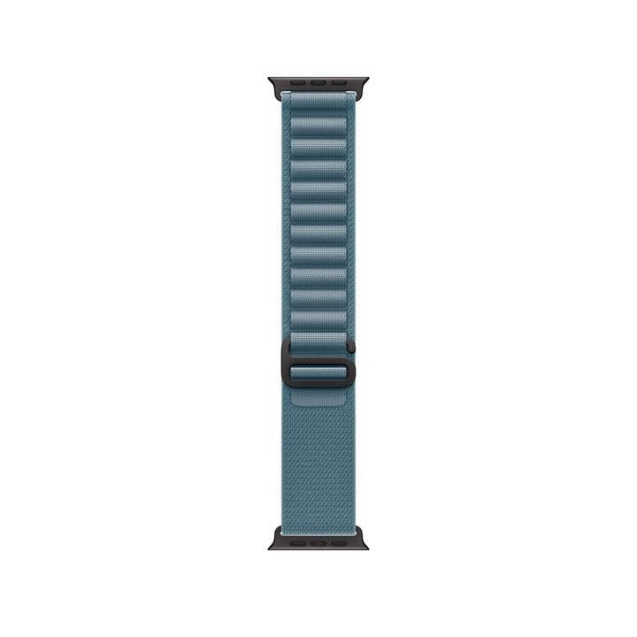 Apple Watch Alpine Loop Small 49mm, Smooth Finish Design, G-Hook Closure - Black Titanium Finish With Light Blue Alpine Loop - MG9K4ZM/A